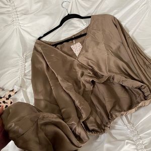 Free people satin shirt